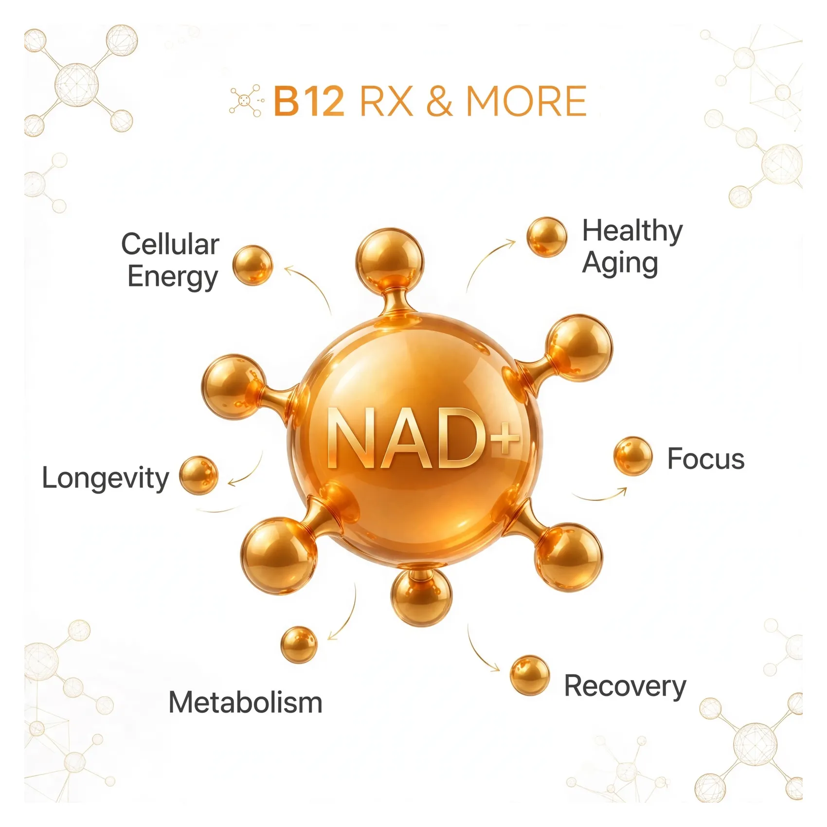 NAD+ bubble graphic – B12 RX & MORE